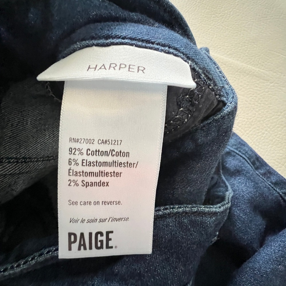 Paige Harper Wide Leg Jeans Womens 23 Blue Baltimore Paperbag Waist Pleated - Picture 5 of 12